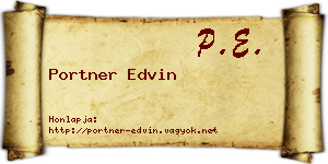 Portner Edvin névjegykártya